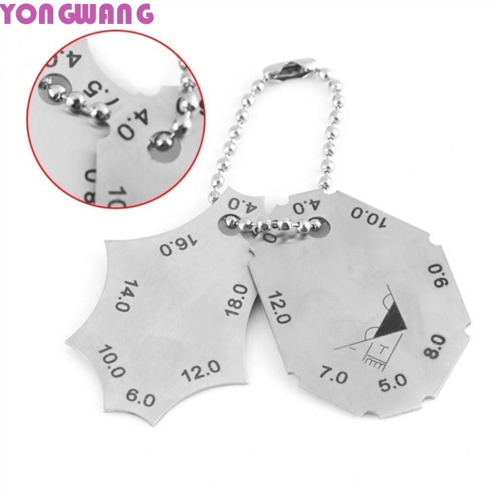 YONGWANG66HR เครื่องวัดเชื่อม,ความยาวขา Fillet Weld Gauge, 2 ชิ้นคอความลึก Tee Joint สแตนเลสเครื่องเ