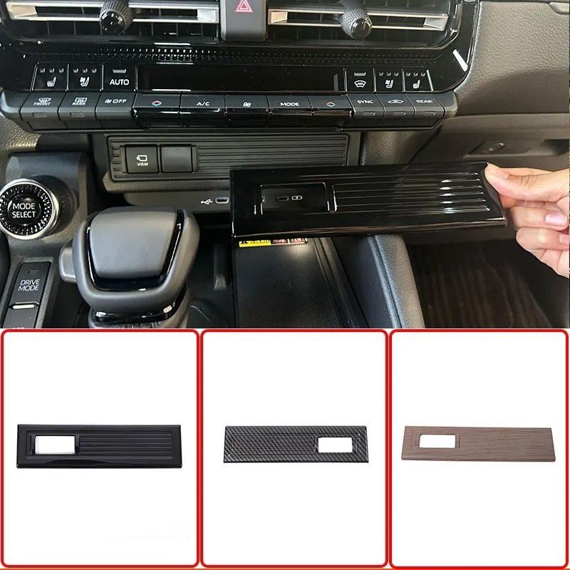 สําหรับ Toyota Land Cruiser Prado 250 LC250 2024 + ABS สีดํารถบุหรี่ไฟแช็กแผงสติกเกอร์อุปกรณ์ตกแต่งภ