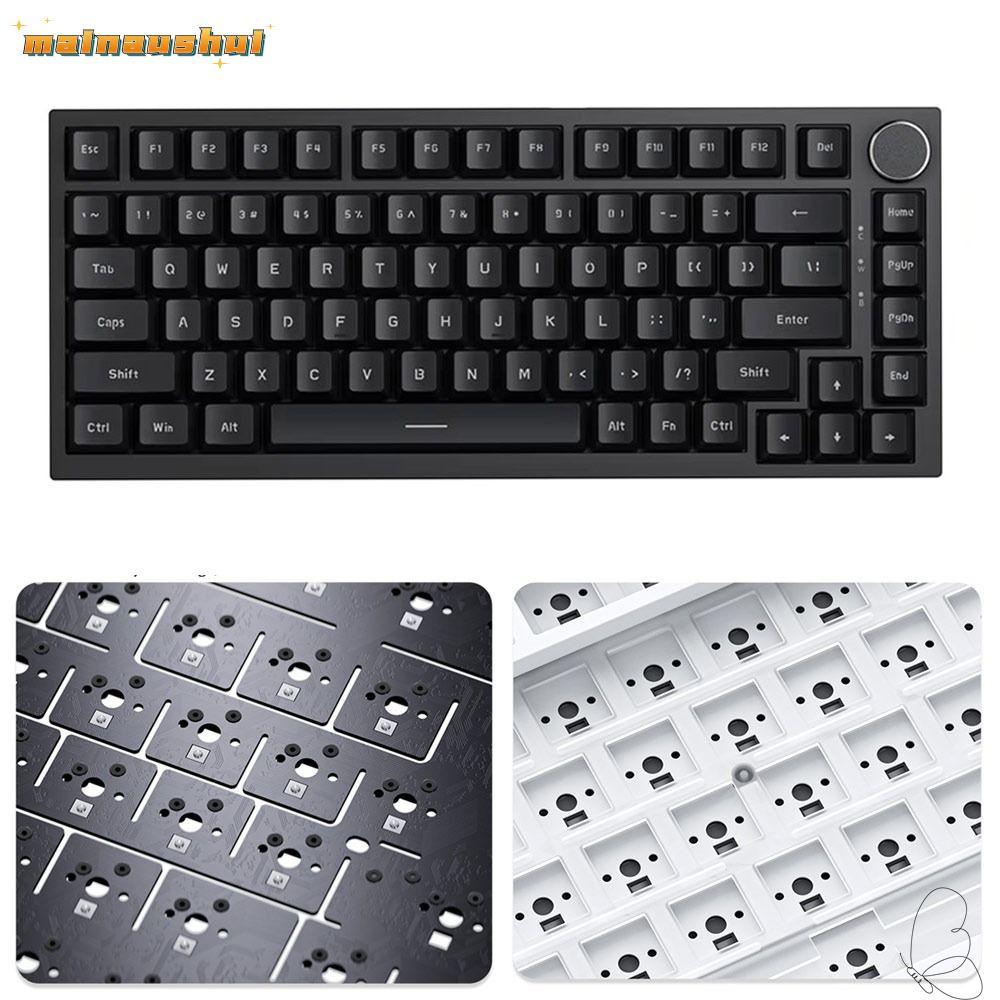 MAINAUSHUI Gaming Keyboard, Backlit AK820 Mechanical Keyboard, Silent With Knob 82-Key Wired Keyboar