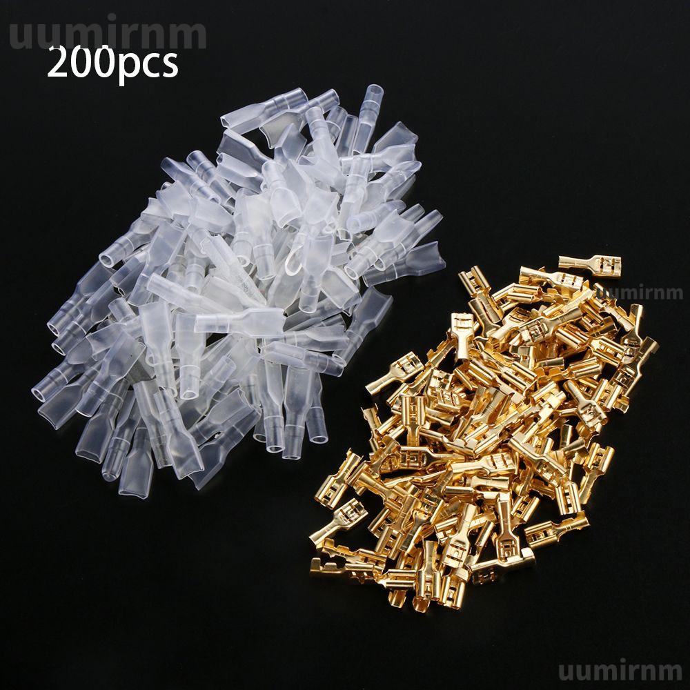 UUMIR 200PCS Crimp Terminal Set Cable Female Spade ทนทานไฟฟ้า