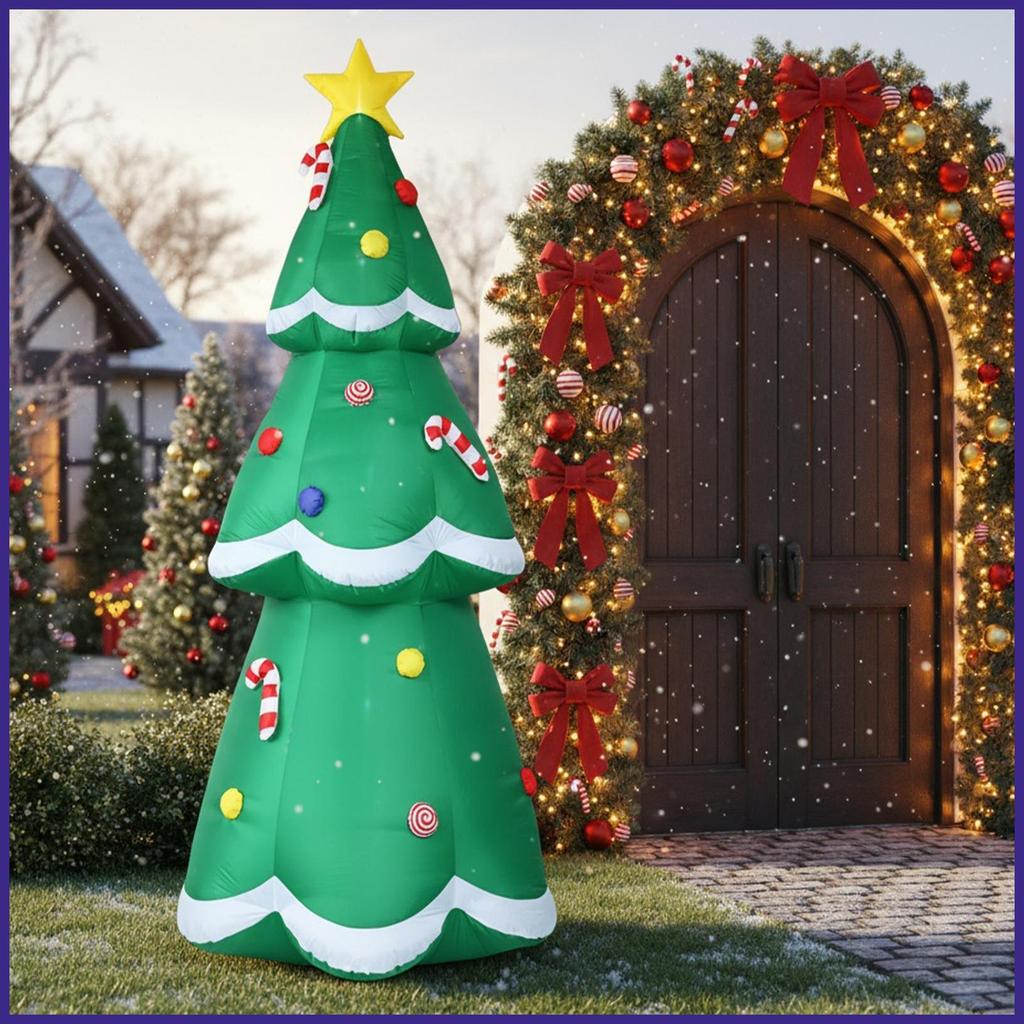 Inflatable Christmas Tree ไฟ LED สีสัน Candy เครื่องประดับ 9.8ft กลางแจ้ง Blow Ups ตกแต่งวันหยุดสําห
