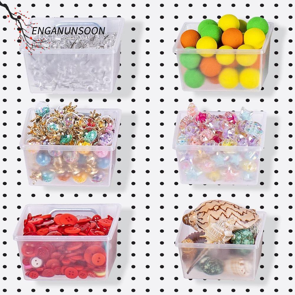 ENGANUNSOON Pegboard Bins, ตะขอ PP Pegboard, กล่อง Pegboard