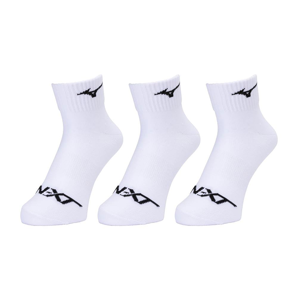 Mizuno 32JXB204 Sports Socks White / Black 25.0-27.0 cm 3 Pairs