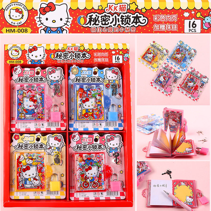 การ์ตูน Sanrio kt Cute Cat Notebook Mini Pocket Small Lock Notepad Notepad Notepad Notepad Student N