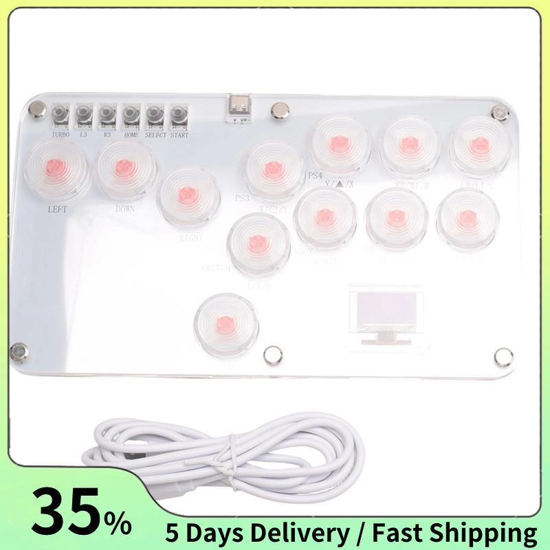 Fighting Stick Controller คีย์บอร์ดเกมต่อสู้แสง RGB สีสันสดใสสําหรับสวิตช์พีซี