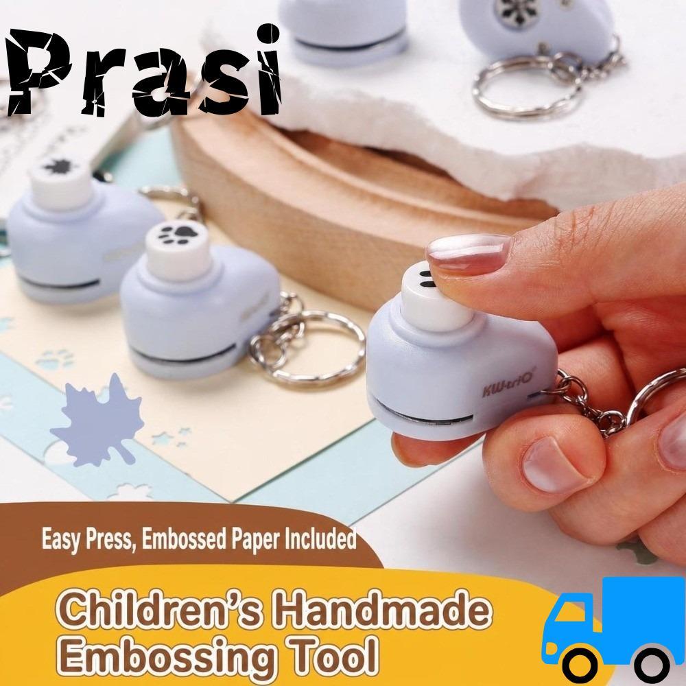 PRASI Craft Punch, DIY Craft Tool Portable Mini Paper Punch, มัลติฟังก์ชั่นพร้อมพวงกุญแจ Small Patte