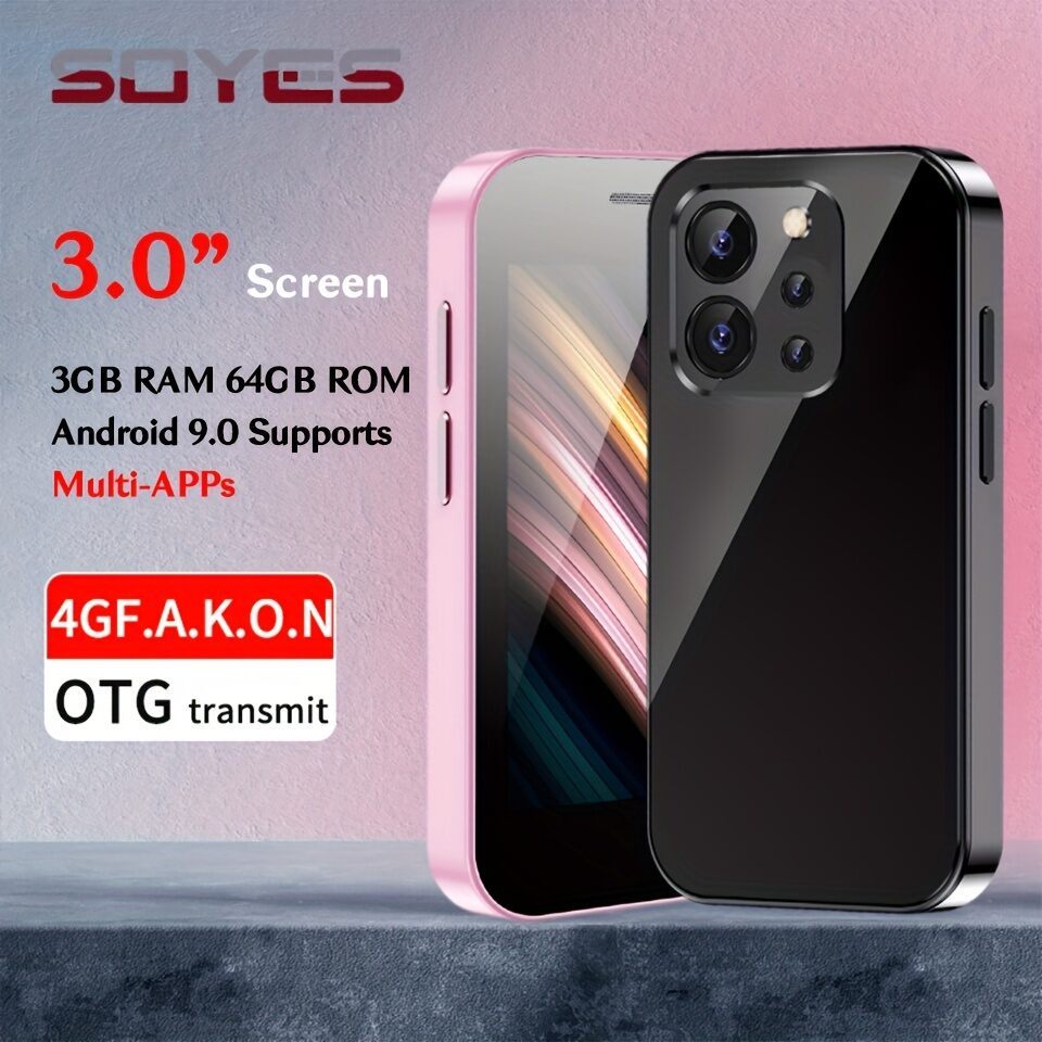 SOYES XS15 Pro 3.0 "มินิสมาร์ทโฟน 4G LTE 3GB RAM 64GB ROM Android 9.0 Quad Core 2600mAh การจดจําใบหน