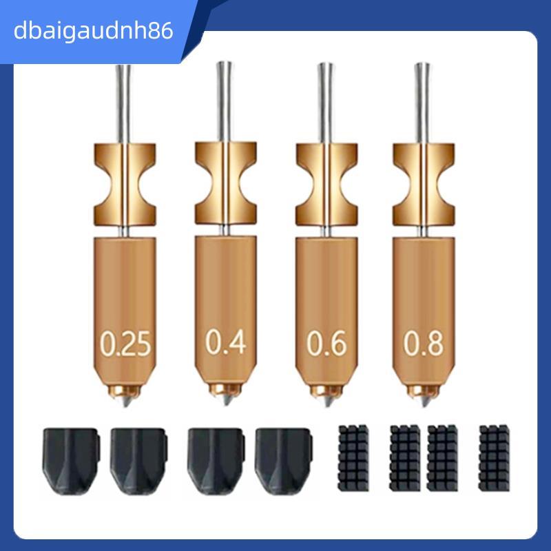 READY STOCK4pc สําหรับ AD5X Quick-Detachable Hotend หัวฉีด0.25/0.4/0.6/0.8 มม.W/4 ชิ้นถุงเท้าซิลิโคน