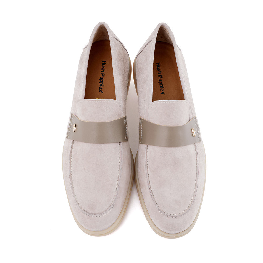 Hush Puppies حذاء رجالي كاجوال جلد سهل الارتداء — بيج — صورة 3