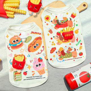 ผ้าไหมน้ําแข็งบางสไตล์ระบายอากาศเสื้อผ้าเย็นสัตว์เลี้ยงสุนัข…