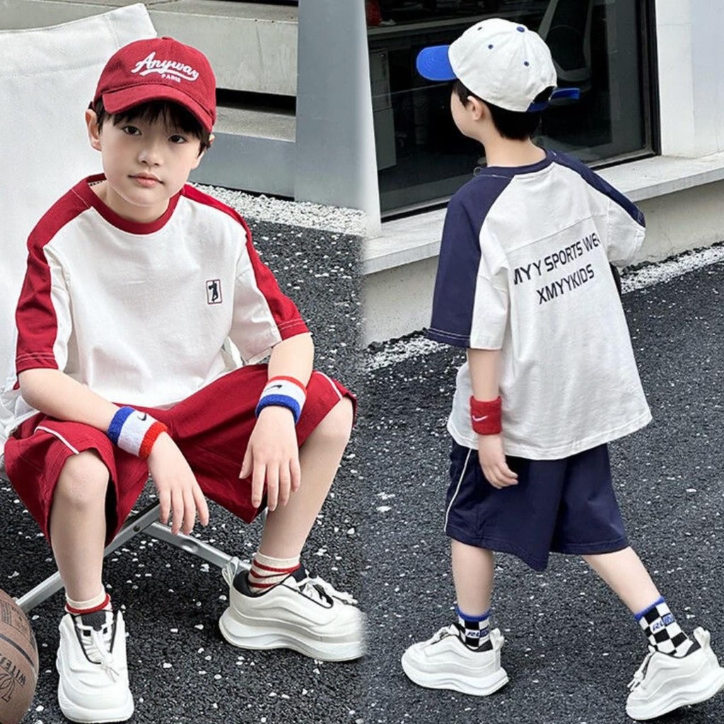 ML-952เสื้อผ้าเด็กผู้ชายเซ็ท2ชิ้น เสื้อ+กางเกงเด็ก 3-14ปี เสื้อผ้าเด็กโตชาย  เสื้อผ้าเด็กเท่ๆ ชุดเด็กชายพร้อมส่ง