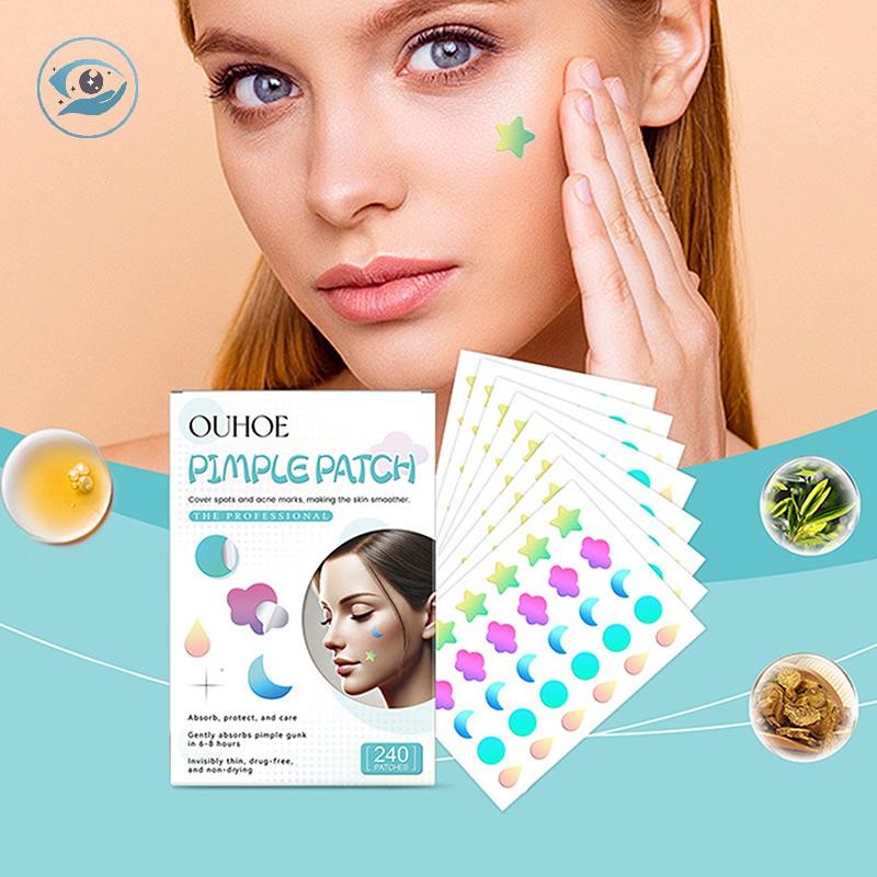 [Smw] 240 ชิ้นสติกเกอร์สิวที่มีสีสันที่มองไม่เห็นสติกเกอร์ดูแลผิวคอนซีลเลอร์ Face Spot เครื่องมือแต่