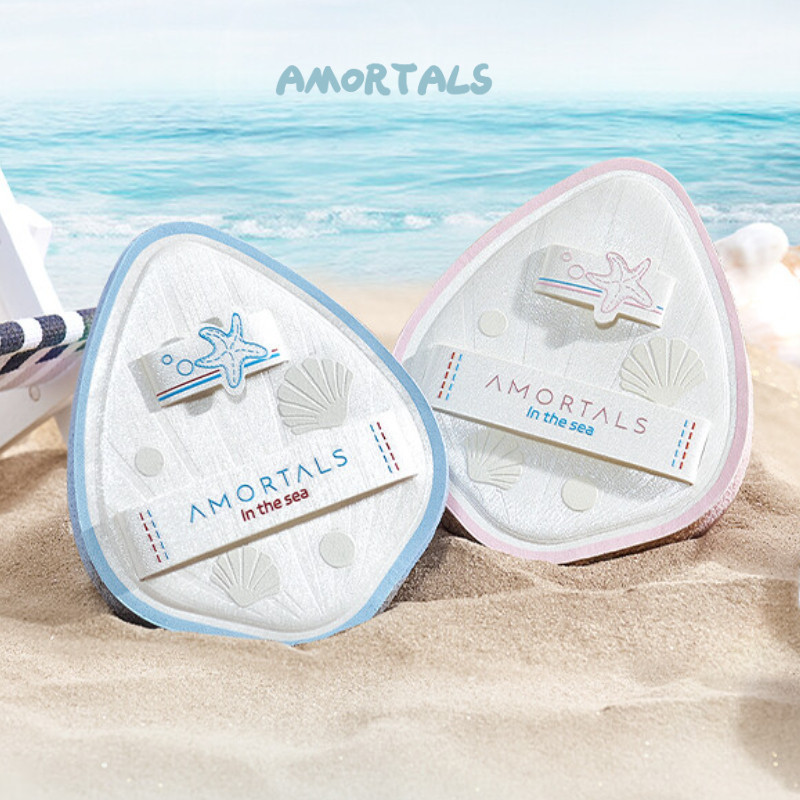 AMORTALS น้ํายาทําความสะอาดผิวหน้าด้วยฟองน้ําโอเชี่ยนโฟมทําความสะอาดฟองน้ํารูปหยดมหาสมุทรแป้งพัฟเครื