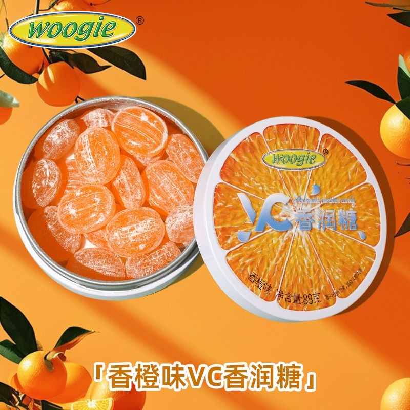 Woogie水果糖水果硬糖香润糖柠檬薄荷口气清新接吻糖果零食铁盒装Woogie fruit candy fruit hard candy fragrance20251013