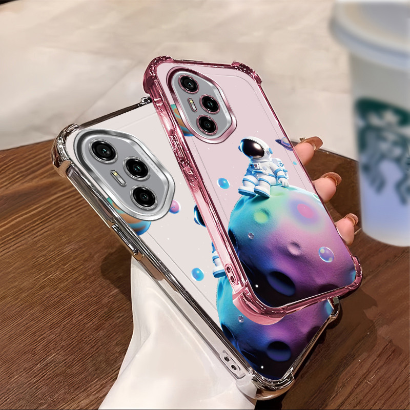 เหมาะสําหรับ Honor 400 400 Pro 400 Lite 200 300 เคสโทรศัพท์กันกระแทกElectroplated รูปแบบสาวสวย TPU ป