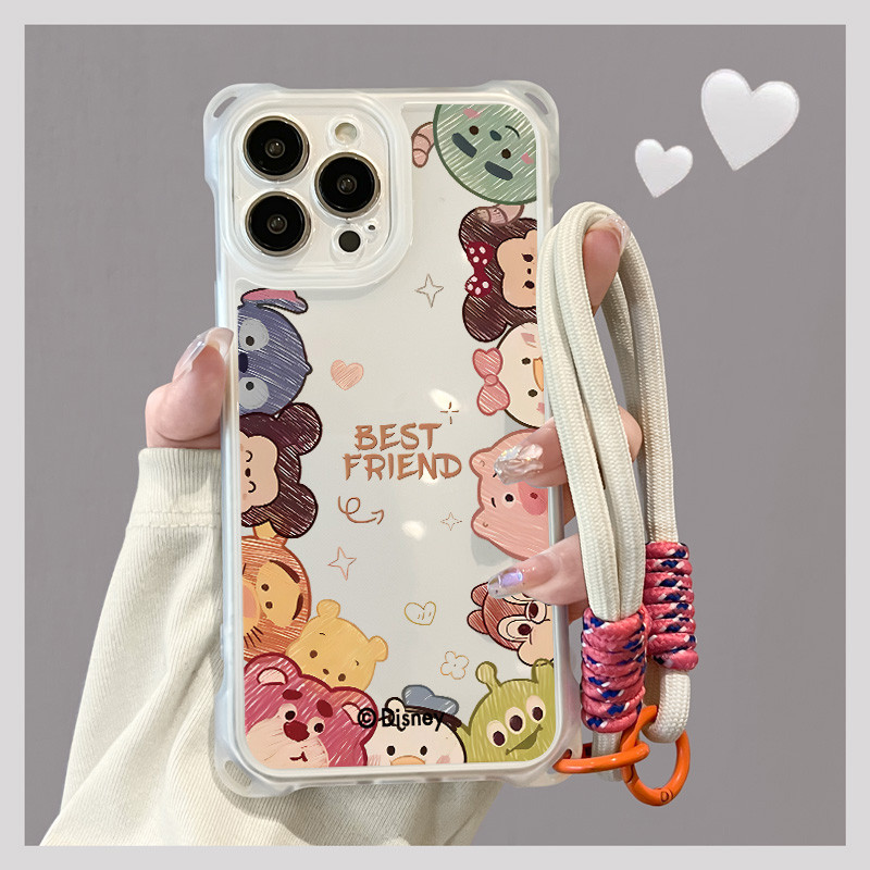 เคสไอโฟน 13 มิกกี้เมาส์น่ารักลอตโซ่สี่มุมรูแขวน สำหรับ IPhone 13 11 14 16 12 15 17 Pro Max XSMax SE 2 3 XR X 16 8 7 Plus - รูปที่ 4