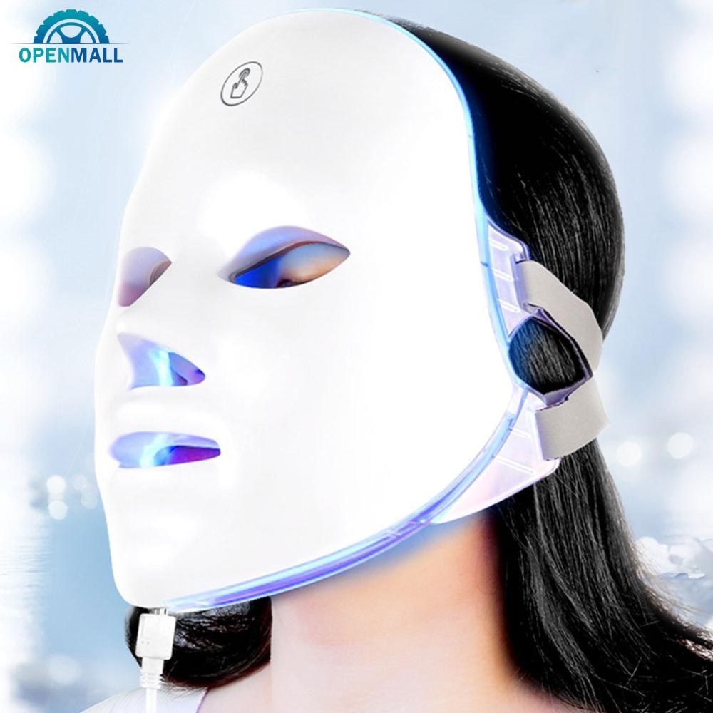 OPENMALL LED Facial Mask 7 สี Light Therapy Skin Rejuvenation & Healing Firming Skin & Improving ควา