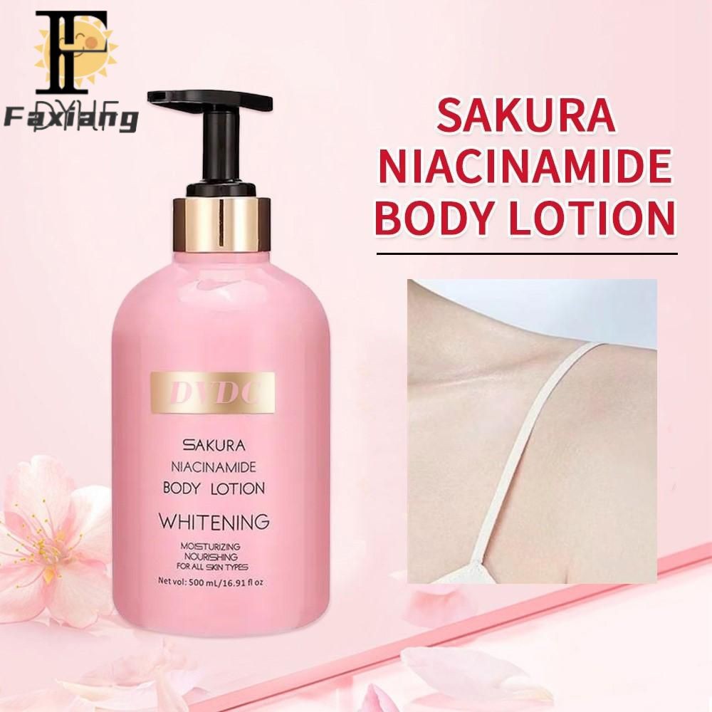 JIANGZHIB [LIVE]Sakura Body Lotion Niacinamide 500ml Moisturizing Skin Care Moisture Skin Repair Bod
