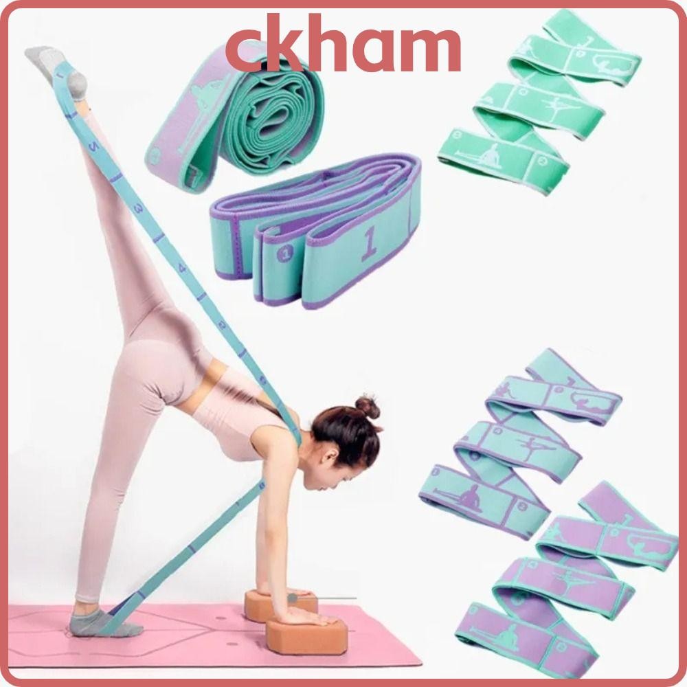 เข็มขัดยืดโยคะ CKHAM, แถบยางยืดคุณภาพสูงสำหรับการบริหารและยืดเส้น
