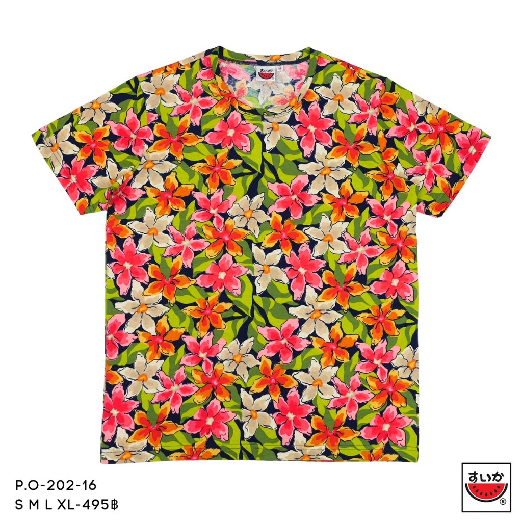 เสื้อแตงโม (SUIKA) เสื้อยือคอกลมแขนสั้นพิมพ์ลาย ดอกไม้ (P.O-202 317 307) — صورة 8