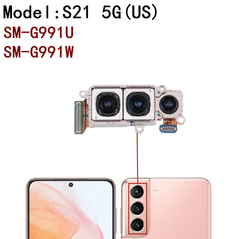 1pcs ชุดด้านหลังและด้านหน้า Facing หลังกว้างกล้องหลัก Flex สําหรับ Samsung Galaxy S21 5G G991B/DS G9