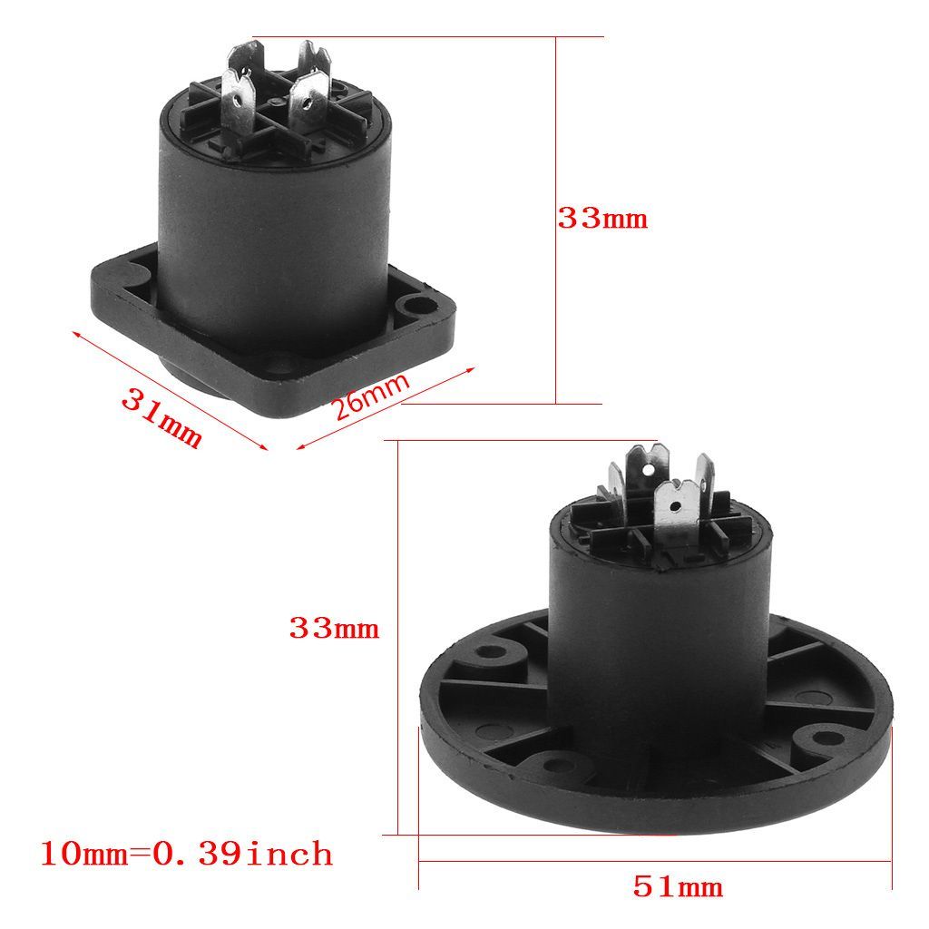 4Pole Speakon Connector NL4MP NL4MPR NL4FC - แผงเสียงสี่เหลี่ยมกลมล็อคแบบหมุนได้