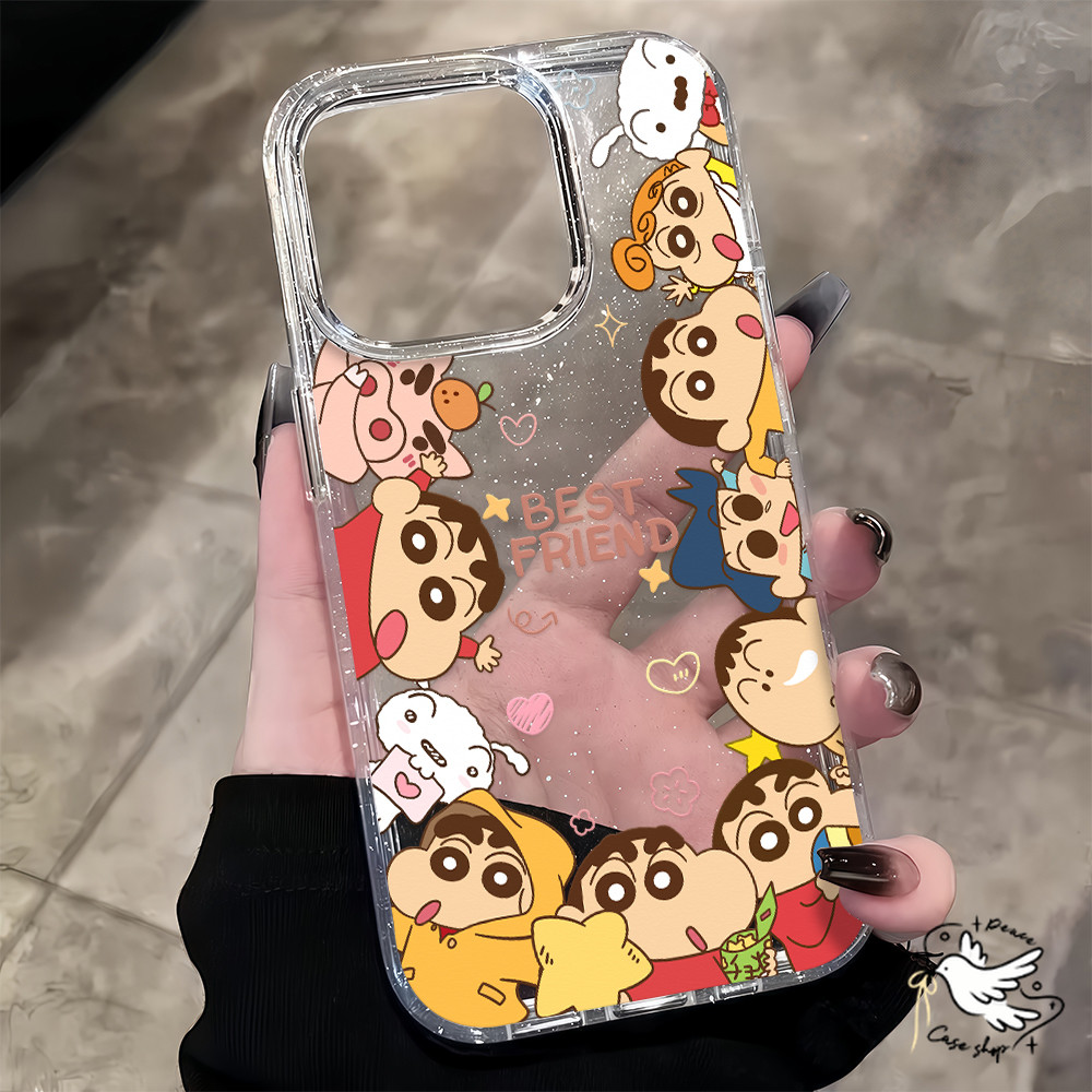 COD-ในไทย💥For iPhone 13 เคสใสแบบแวววาว การ์ตูนที่น่ารัก TPU Case For iPhone 15 14 13 12 11 16 Pro max X XS XR 7 8 Plus