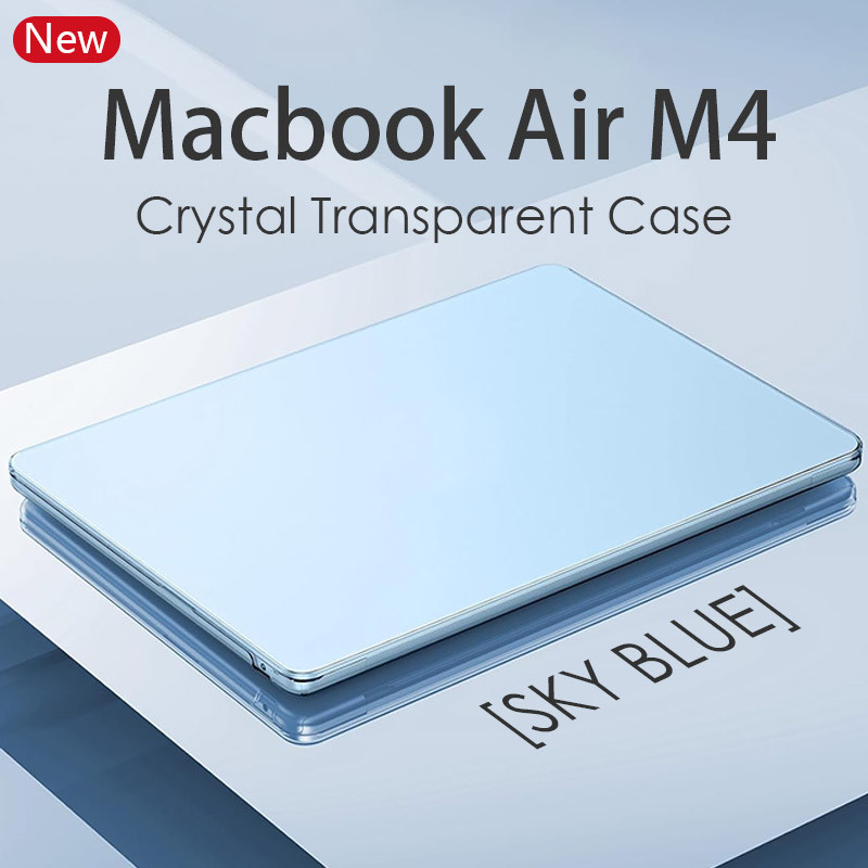 ใหม่ Ultra Slim Crystal Sky Blue Case สําหรับ MacBook Air 13 นิ้ว (M2/M3/M4) A3240 A3113 A2681