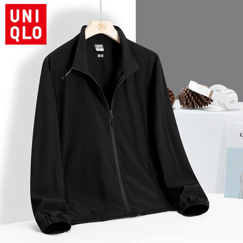 Uniqlo L-5XL เสื้อแจ็กเก็ตแขนยาว กันแดด คอปกตั้ง น้ําหนักเบา พับเก็บง่าย UPF50+