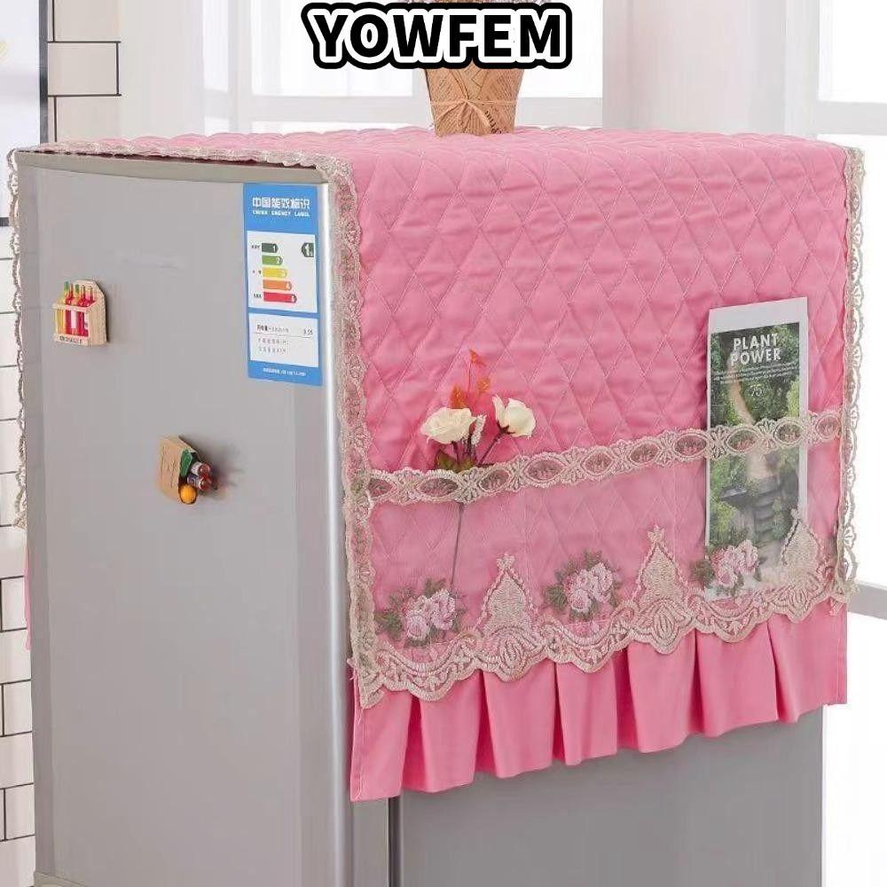 YOWFEM ผ้าคลุมกันฝุ่นตู้เย็น, กันฝุ่น 55x140 ซม. ฝาครอบตกแต่งตู้, ผ้าขนหนูฝาครอบเครื่องซักผ้าประตูเดียวแบบนุ่มมัลติฟังก์ชั่น