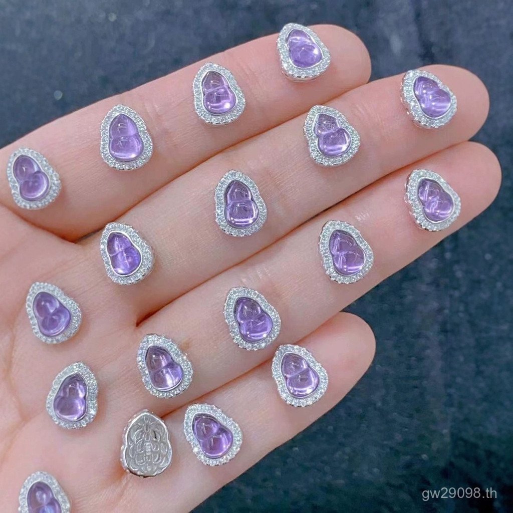 S925 สร้อยข้อมือ Body S925DIY เงินฝัง Gourd ธรรมชาติขายส่งอุปกรณ์เสริมอุปกรณ์เสริมฝังสร้อยคอ Amethys