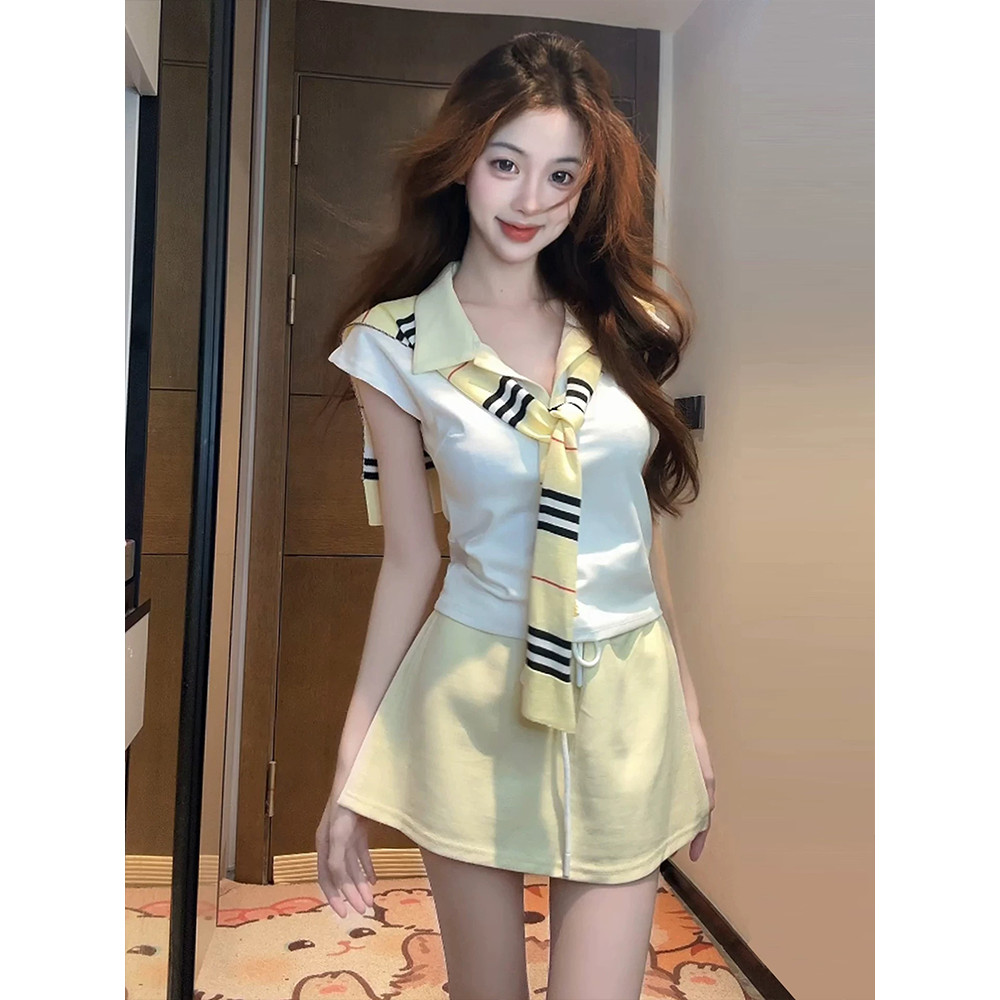 Moses Queen/Queen of Mercy ผ้าคลุมไหล่ถักลายทางสไตล์เกาหลีแบบบาง