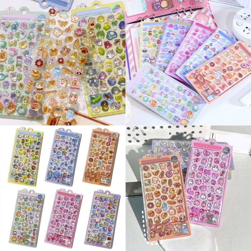 ONE 3D สัตว์สติกเกอร์ใสการ์ตูน 3D สติกเกอร์สําหรับ Scrapbooking Journals Planner