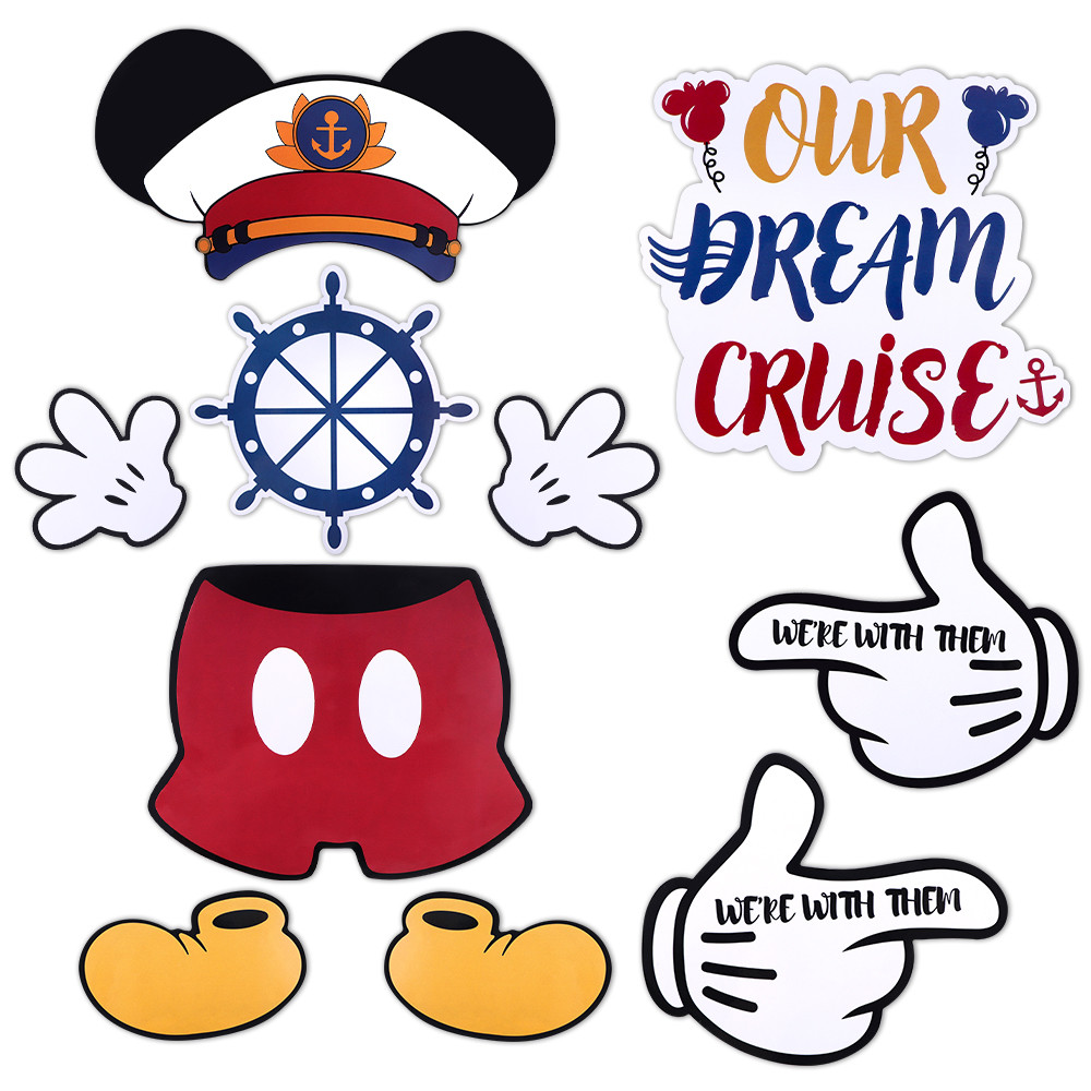 Disney Mickey Mouse Cruise Theme ชุดแม่เหล็กติดตู้เย็น - "Our Dream Cruise" ตกแต่งด้วยองค์ประกอบ Captain Mickey & Nautical สําหรับพื้นผิวโลหะ