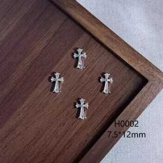 10ชิ้นชุดทําเล็บมือเครื่องประดับโลหะเงินโลหะผสมข้ามดาวกระจาย456ย้อนยุคสไตล์พังก์เล็บแต่งเล็บ