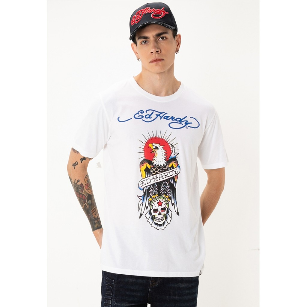 เสื้อยืดปกติ Ed Hardy Eagle Skull