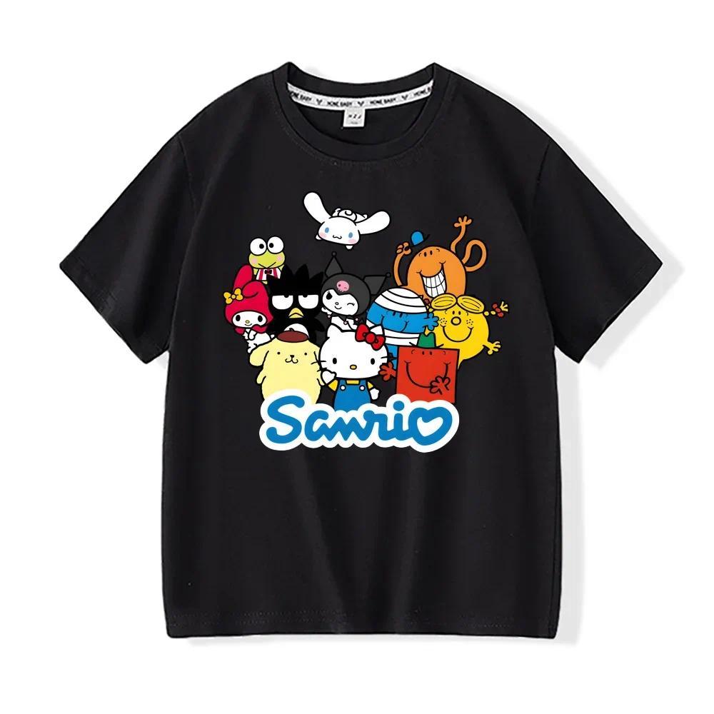 Kids Graphic Printing Tshirt Sanrio T-shirt game Casual 100%Cotton Tee-shirt  boys/girls 6-12year ol