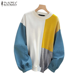 ZANZEA เสื้อแขนยาวสำหรับสตรี สไตล์เกาหลี ยืดหยุ่นและคล่องตัว