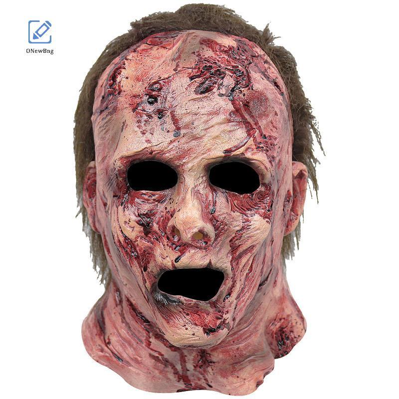 ONew ฮาโลวีนซิลิโคนหน้ากากน่ากลัว Clown Bloody หน้ากากน่ากลัว Party Masquerade หมวกหัวหน้ากาก Haunte