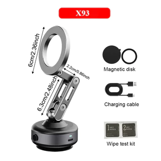 ToKerการชาร์จไร้สายแบบใหม่ 360 ° ที่วางโทรศัพท์ในรถยนต์ Vacum หมุนได้ เหมาะสําหรับ iPhone, Samsung, ที่วางโทรศัพท์ในรถยนต์แบบแม่เหล็ก Xiaomi,4-10.2 Inches ที่วางโทรศัพท์สูญญากาศ X94 X93