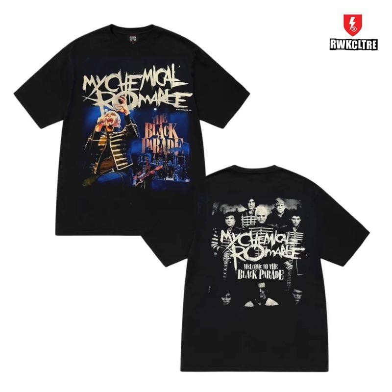 MCR TSHIRT รองสีดํา/100 cotton/200 GSM/คอปกสูง/ผ้าเย็น-5XL