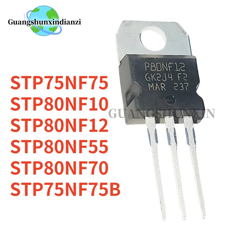 5 ชิ้น STP80NF70 P80NF70 STP80NF55 P80NF55 STP80NF12 P80NF12 STP80NF10 P80NF10 STP75NF75NF75NF75NF75