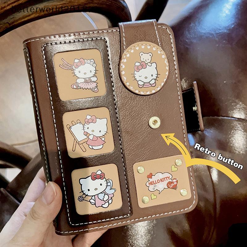 [bet] Sanrio Hello Kitty A7 Retro ปกหนังเปลี่ยนกระดาษด้านใน Binder Notepad ไดอารี่วางแผนสมุดภาพเครื่