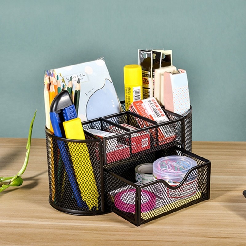 Top Modern Empty Office Planner 9 ส่วนถาดโลหะสําหรับการเขียนวัสดุอุปกรณ์เสริมโรงเรียน