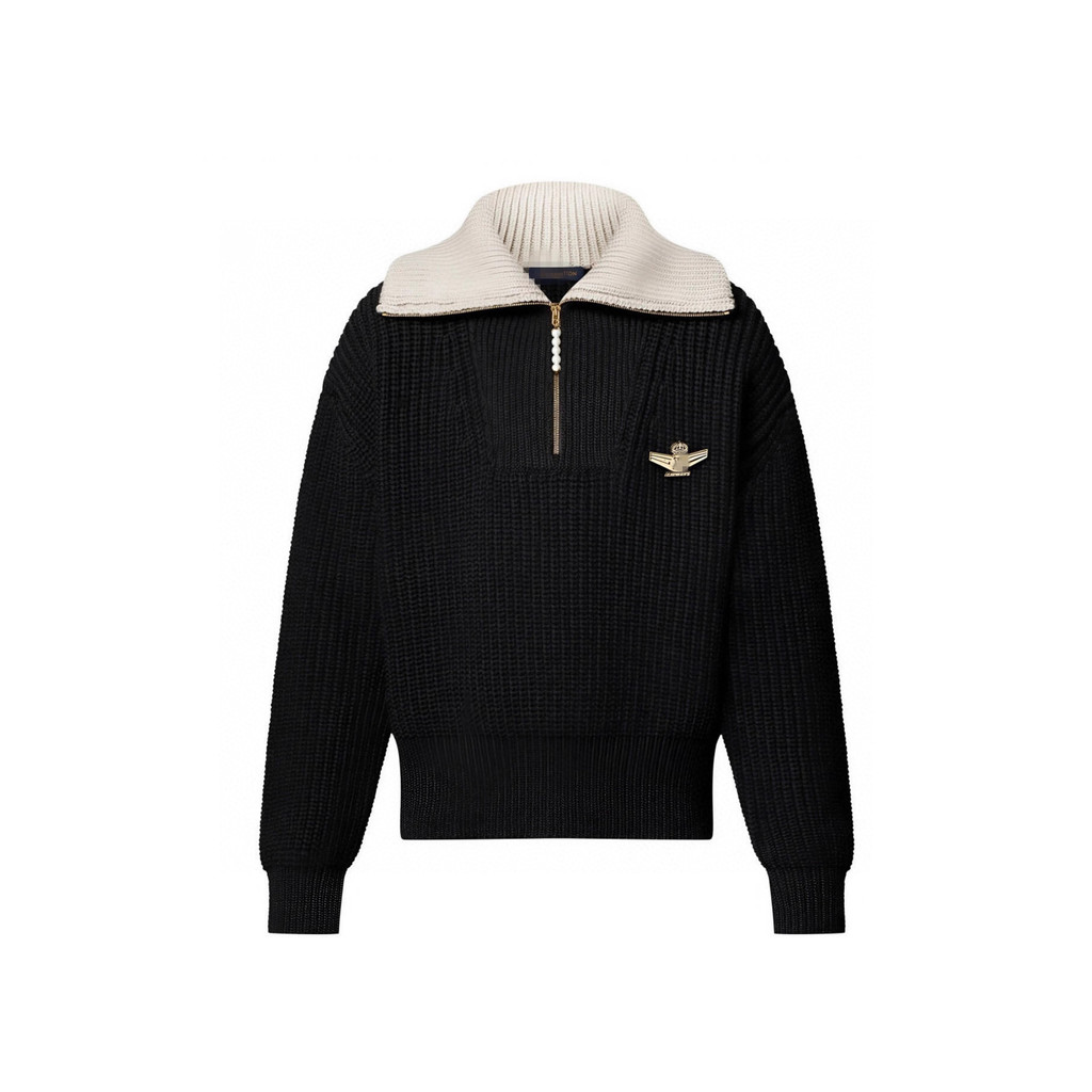 IQ4J Dujia Version In Stock High Quality V Home2025New style sheep wool blend half-zip pullover unis