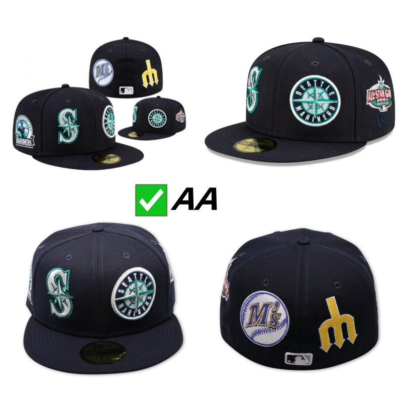 NEW ERA Seattle Mariners Snapback Cap 59FIFTY FITTED สไตล์Slim Fit สำหรับทั้งผู้ชายและผู้หญิง