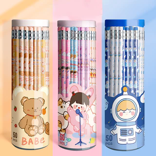 ดินสอลายการ์ตูน ดินสอนักเรียนน่ารัก มียางลบ 30 แท่ง/ด้าม หลากหลายสไตล์ให้เลือก