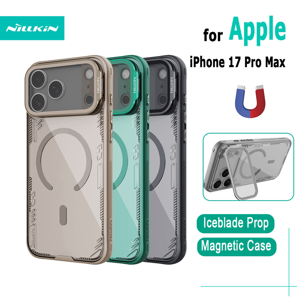 สําหรับ iPhone 17 Pro Max เคสโทรศัพท์ Nillkin Iceblade Prop เคสแม่เหล็กกันกระแทกสําหรับ iPhone 17 Pro พร้อมที่ใส่เลนส์