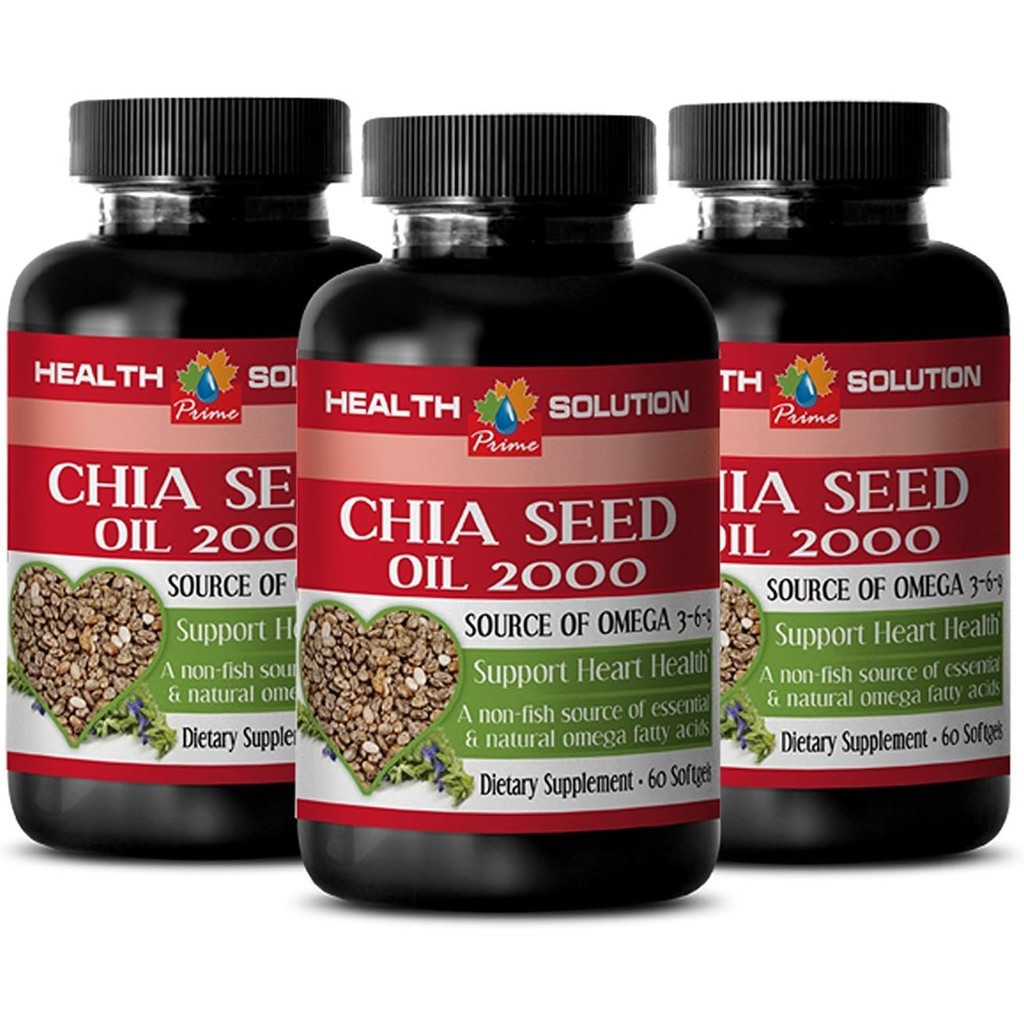 Chia Oil softgels - CHIA Seed Oil 2000 - Chia Seed Oil Organic Cold Pressed - Chia Seeds Organic, Ch