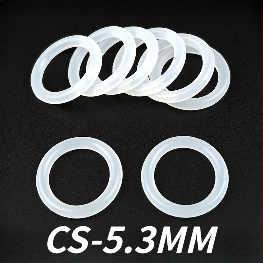 (-XCF)ปะเก็นโอริง CS5.3mm*ID38.7-300mm โอริงแหวนซีลซิลิโคนสีขาวซีลเกรดอาหารแหวนยางกันน้ําปะเก็นยางยืด